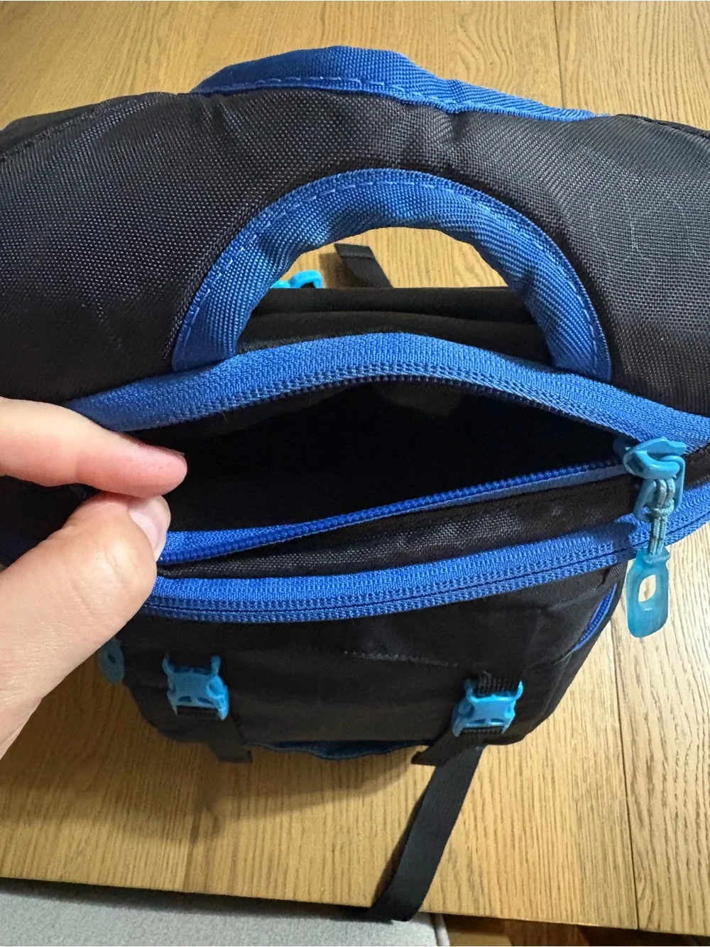 Dakine Black Backpack with Bright Blue Accents